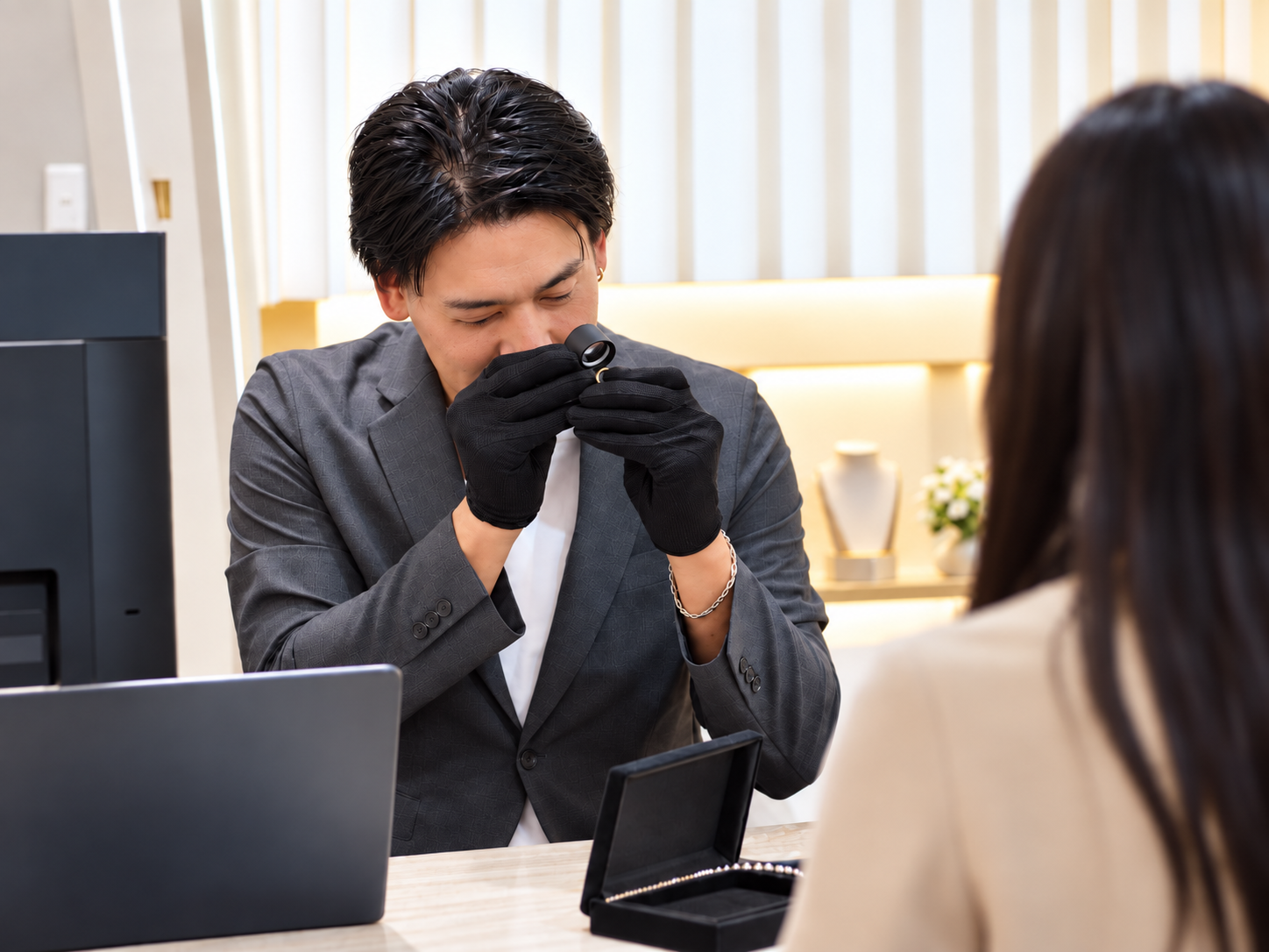 査定するスタッフの様子